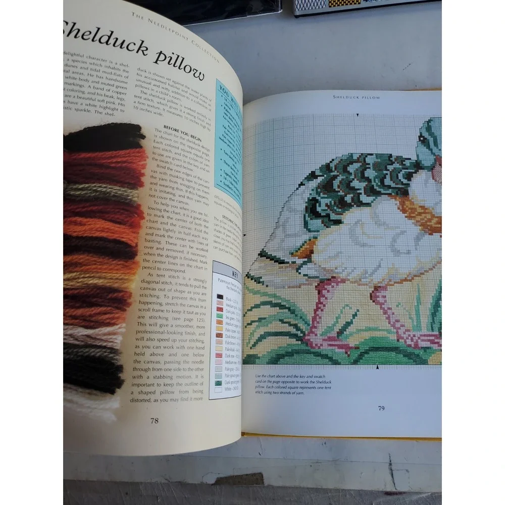 Lot of 4 Vintage Needlepoint Patterns Craft Hobbies & Design Books Gold Silver